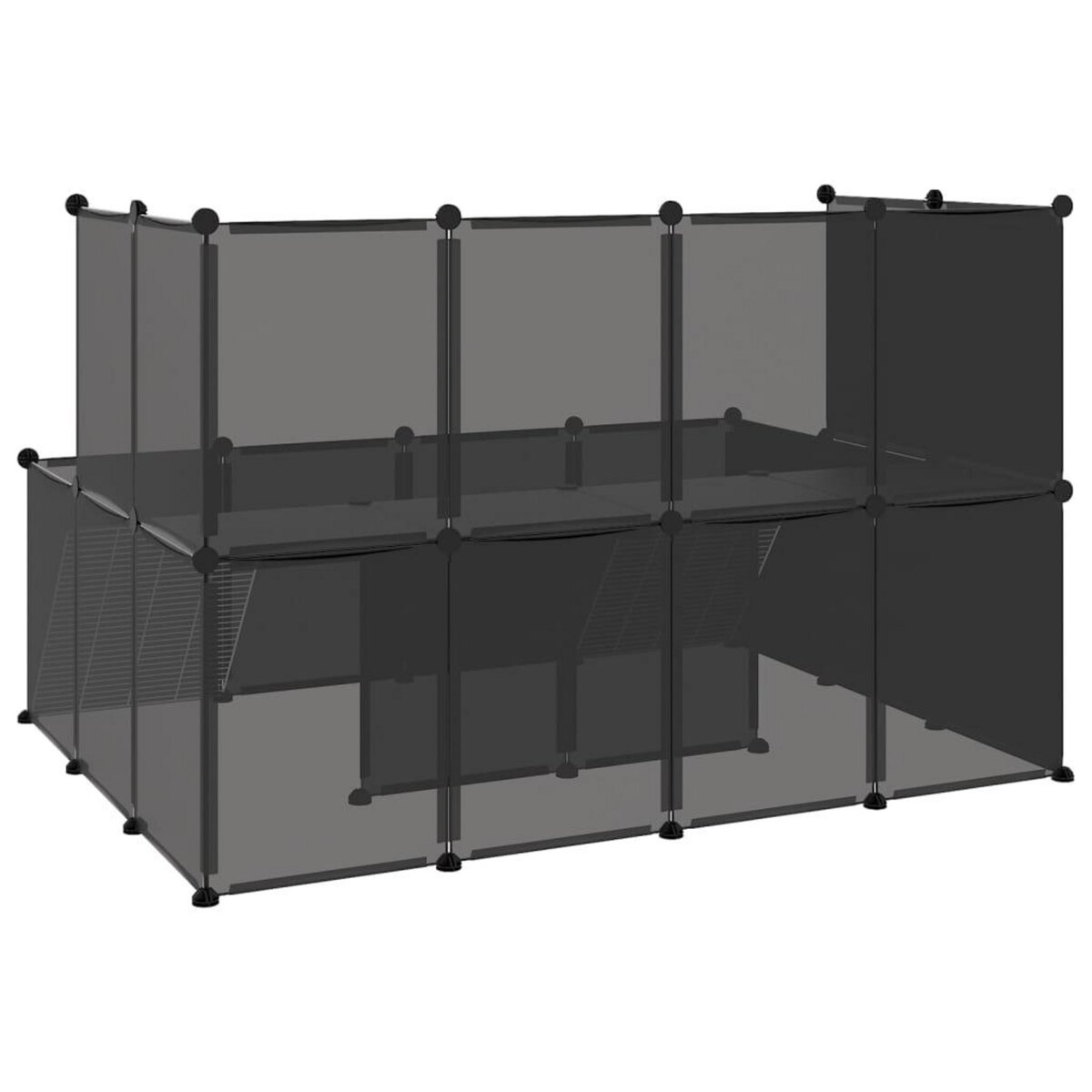 VIDAXL Cage pour petits animaux Noir 143x107x93 cm PP et Acier