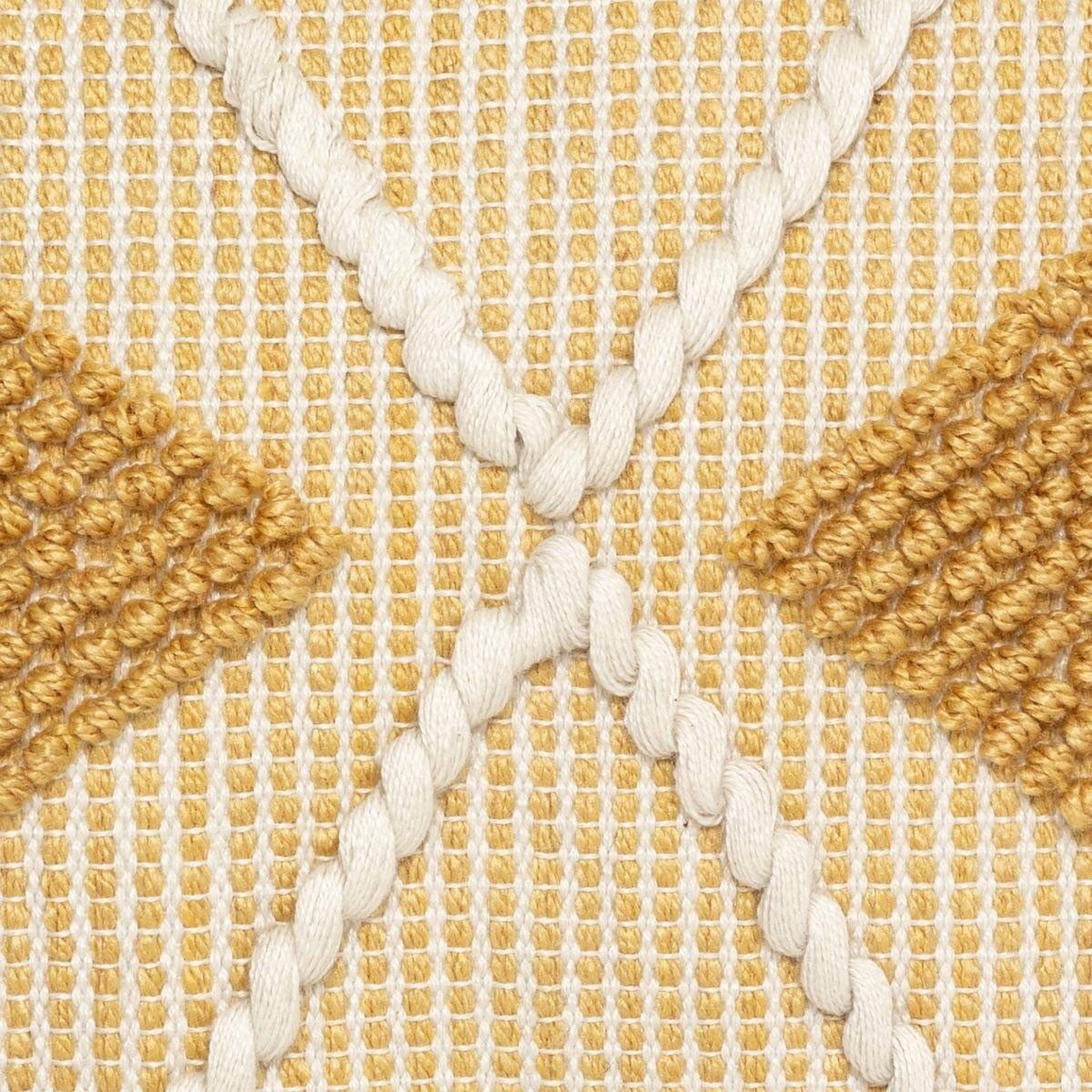 Voir la diapositive 4 : ATMOSPHERA Coussin déco à pompons  row  45x45cm ocre