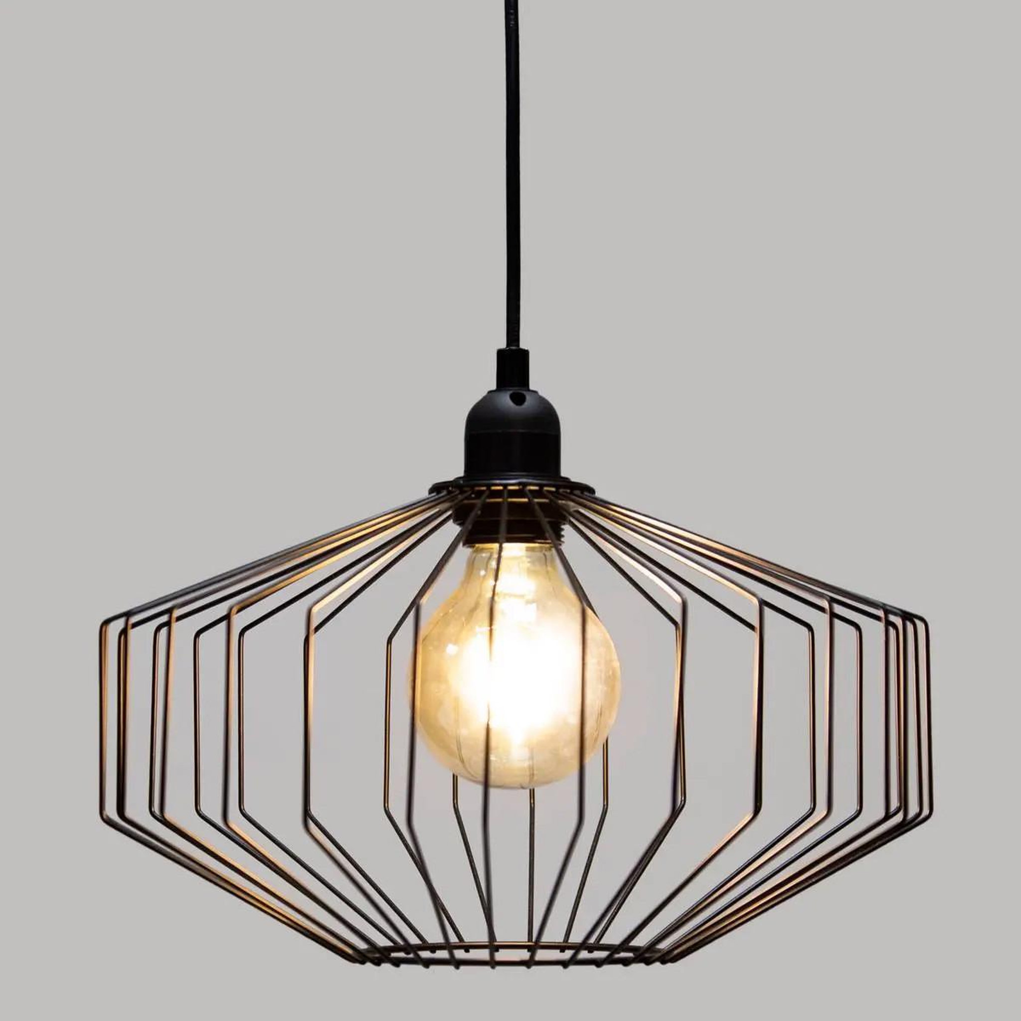 Voir la diapositive 2 : ATMOSPHERA Lampe suspension en métal  azur  30cm noir