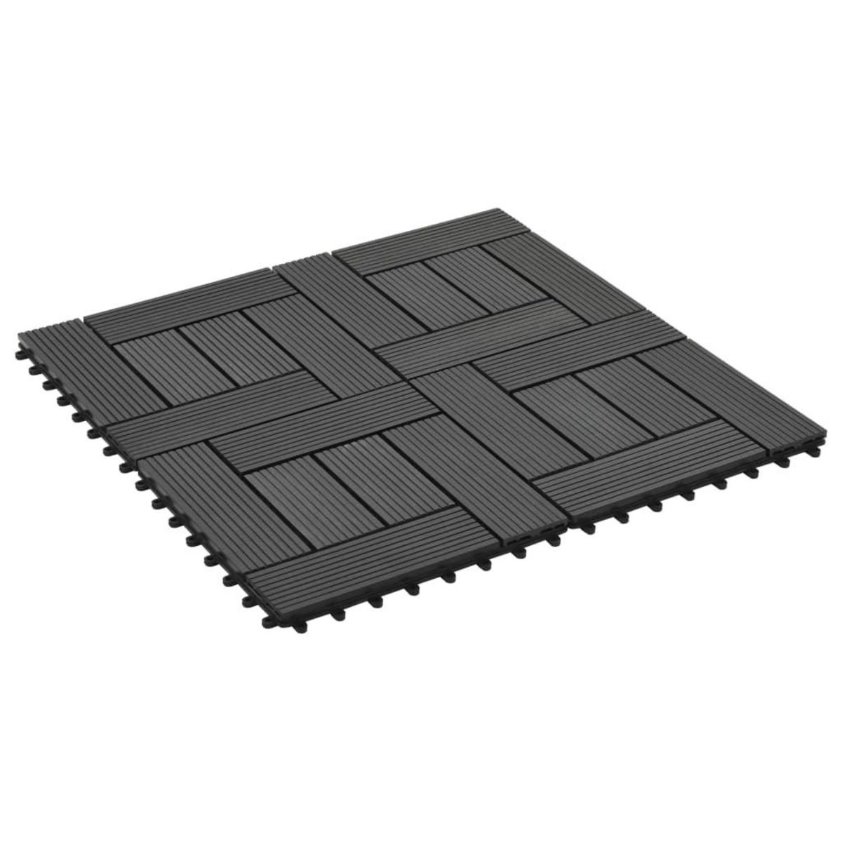 VIDAXL Carreau de terrasse 11 pcs WPC 30 x 30 cm 1 m^2 Noir