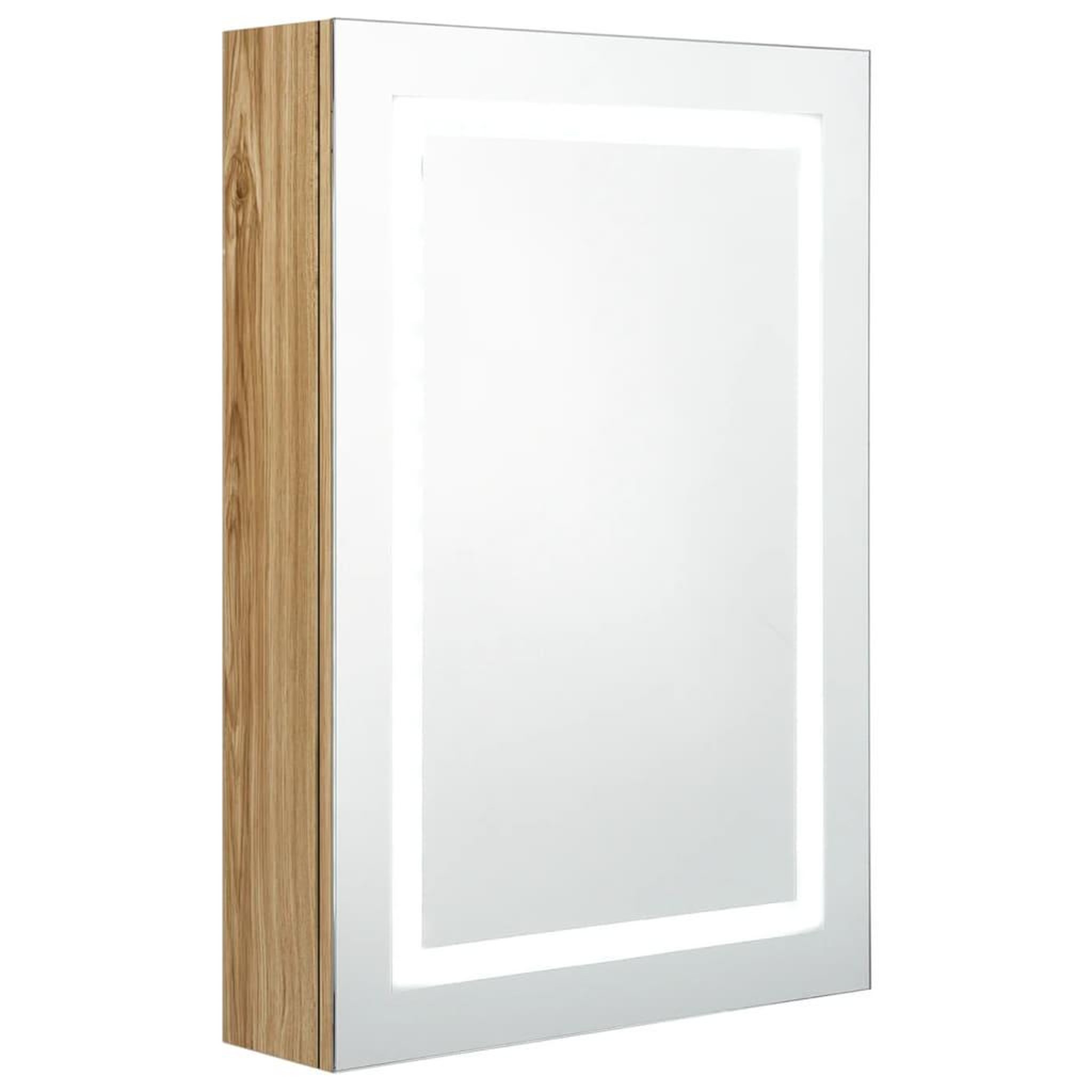 Voir la diapositive 2 : VIDAXL Armoire de salle de bain a miroir LED Chene 50x13x70 cm