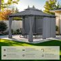 Voir la diapositive 2 : tectake Pavillon de jardin 4 x 3 m gris anthracite