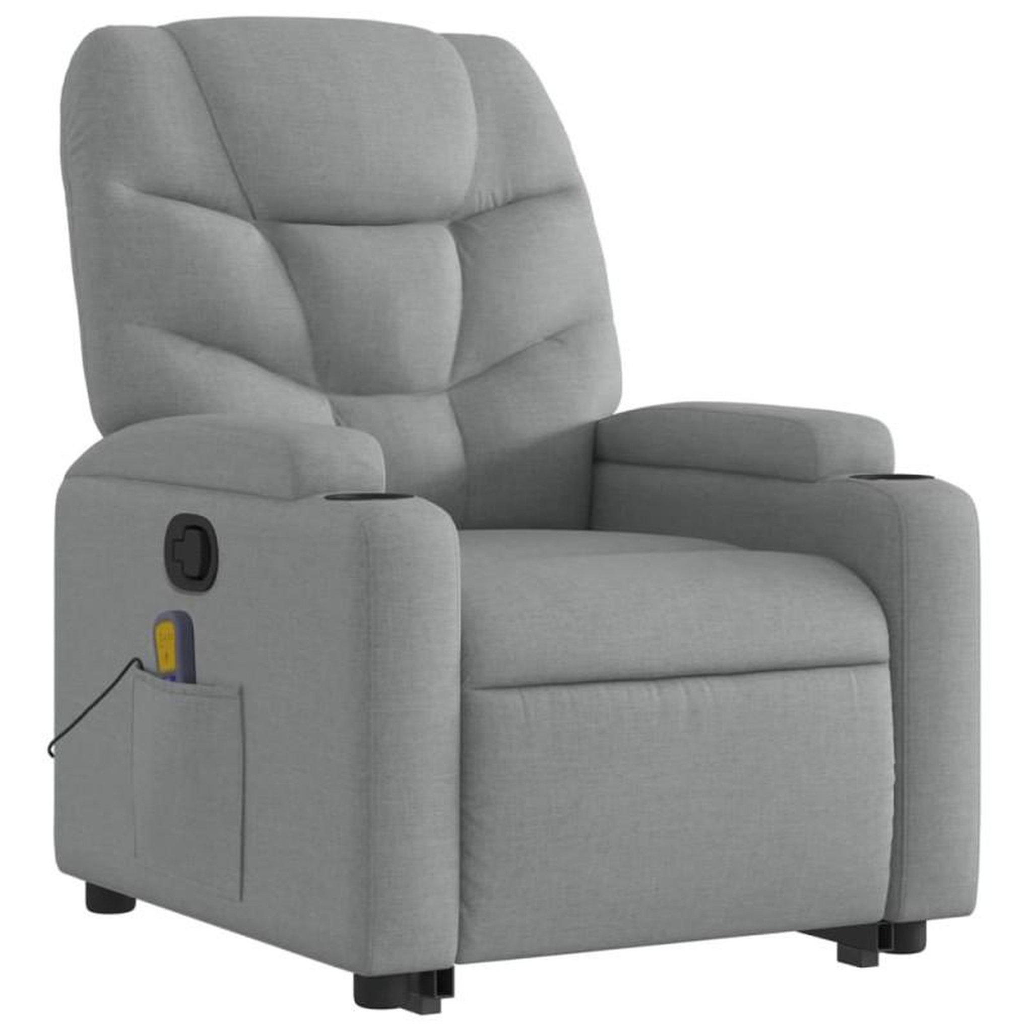 Voir la diapositive 4 : VIDAXL Fauteuil de massage inclinable Gris clair Tissu