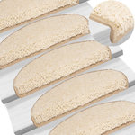 VIDAXL Tapis d'escalier 15 pcs creme 65x21x4 cm