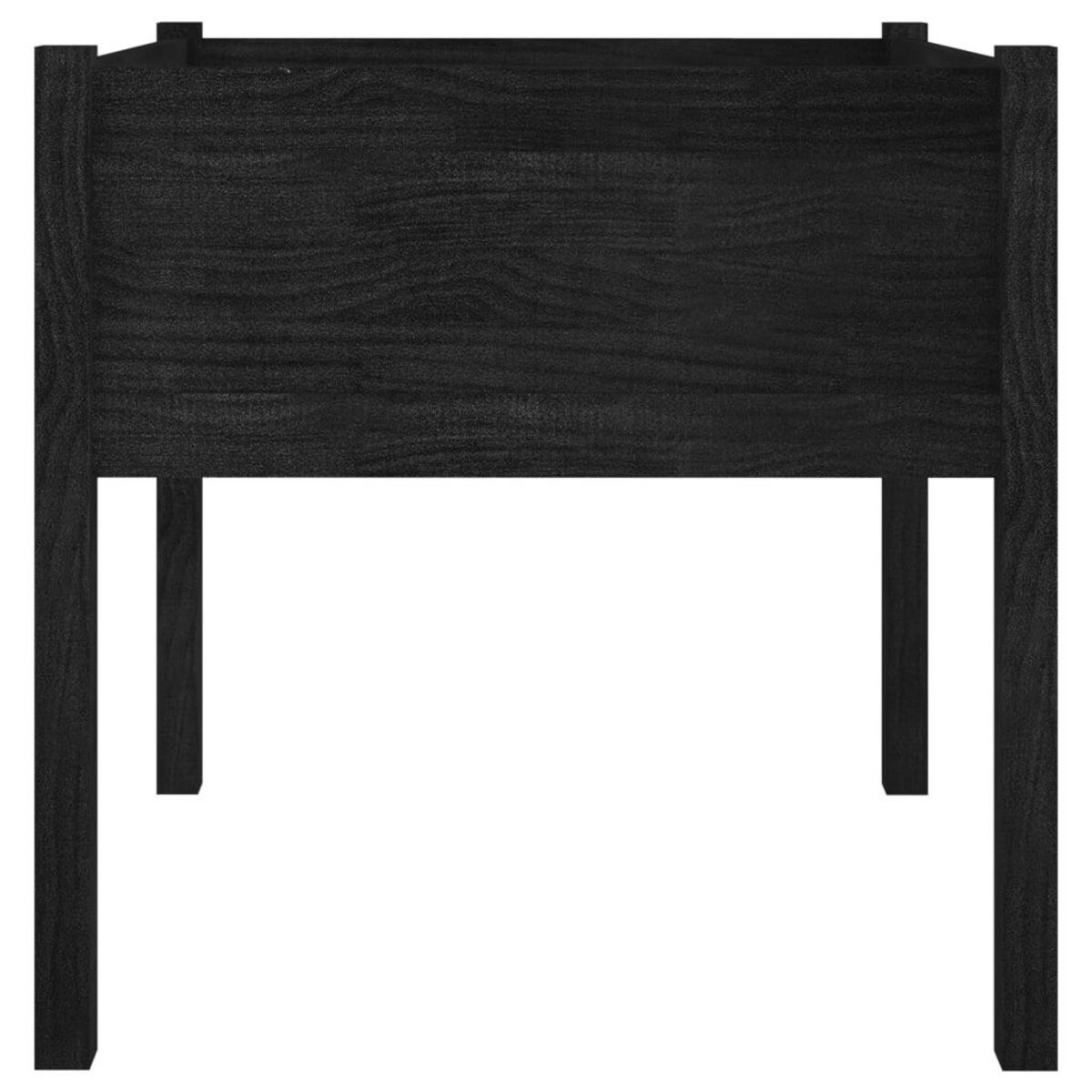 VIDAXL Jardiniere d'exterieur Noir 70x70x70 cm Bois de pin massif