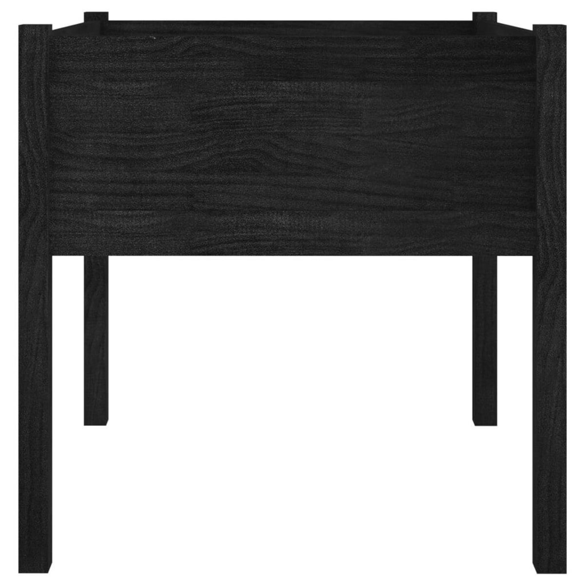 VIDAXL Jardiniere d'exterieur Noir 70x70x70 cm Bois de pin massif