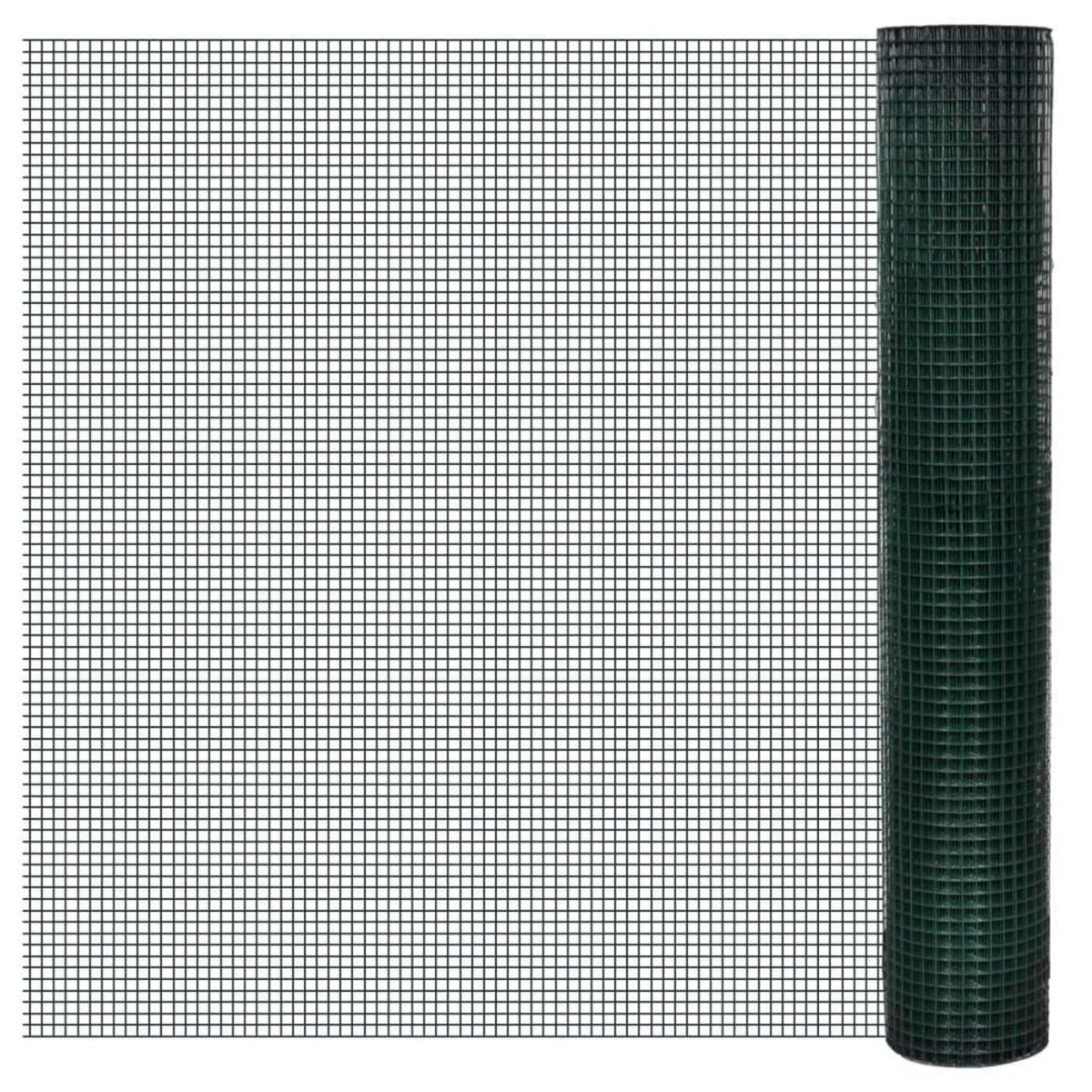 VIDAXL Grillage acier galvanise et revetement en PVC 10x1 m vert
