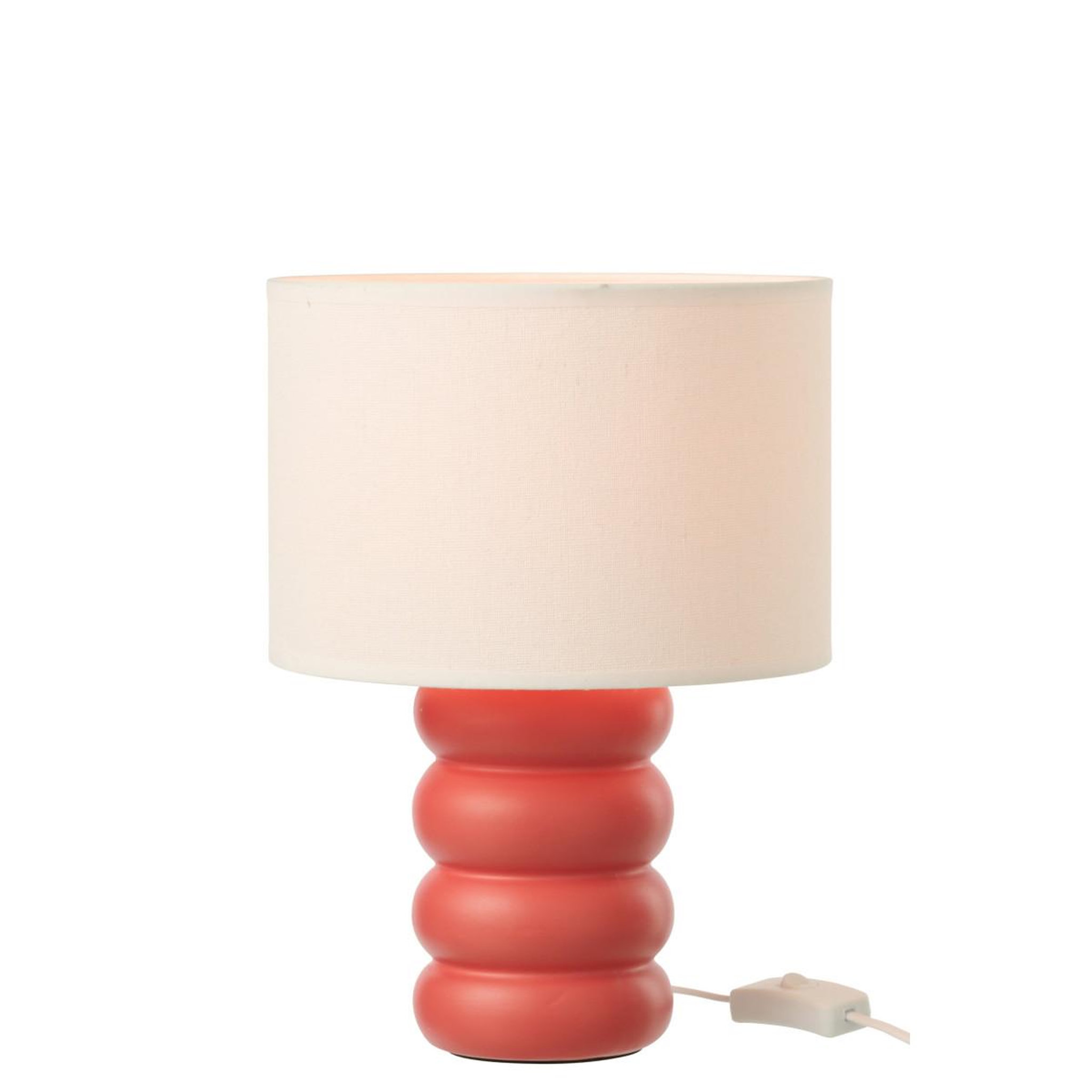 Voir la diapositive 2 : J-LINE Lampe à poser en céramique  eva  31cm rouge