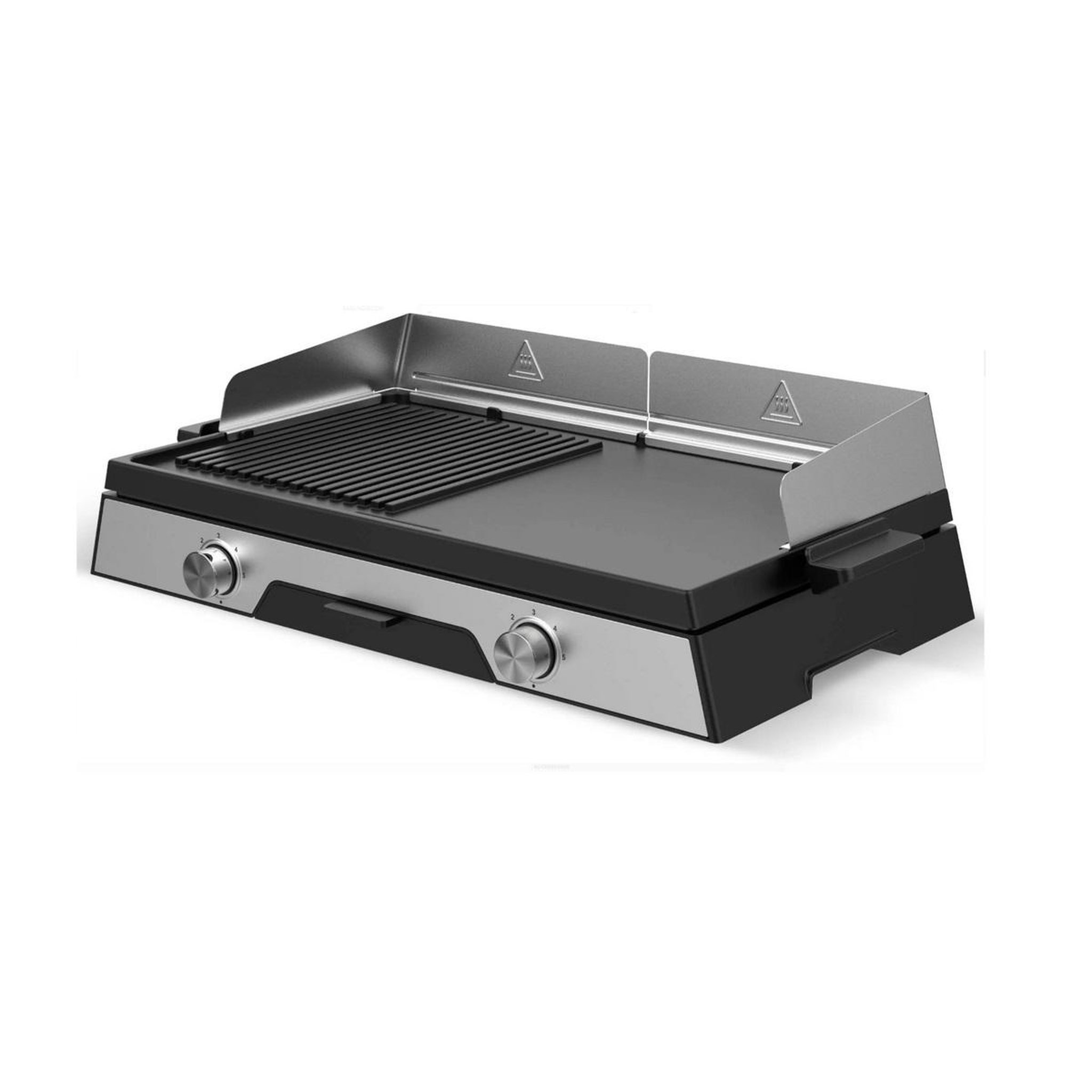 Voir la diapositive 2 : Kitchen chef Plancha électrique 2200w plaque inox 52 x 31.5cm - planchaduo2200