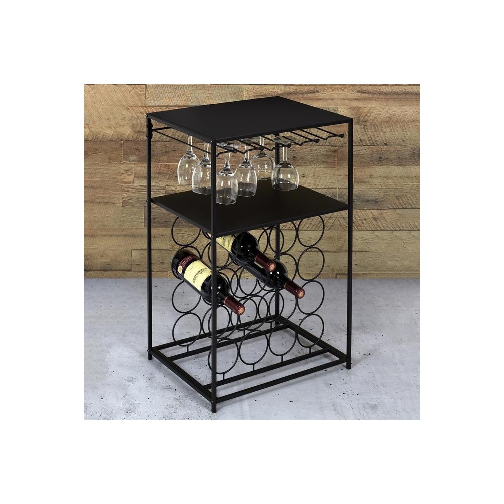 Voir la diapositive 3 : The Home Deco Factory Desserte en métal  porte bouteilles  70cm noir