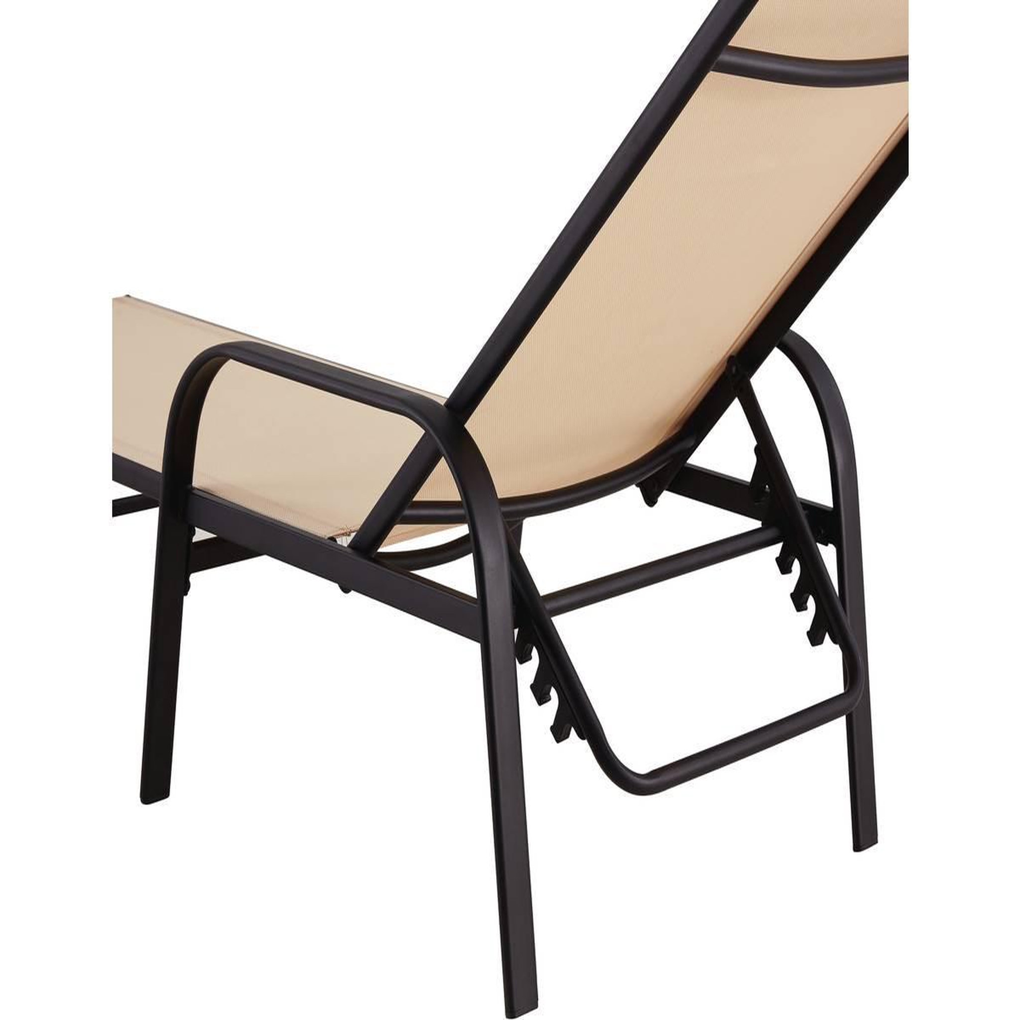Voir la diapositive 3 : Habitat et Jardin Lot de 2 bains de soleil en métal  farniente  - beige