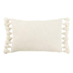 Paris Prix Coussin Déco Pompons  Bella  38x59cm Blanc