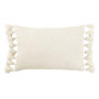 Voir la diapositive 1 : Paris Prix Coussin Déco Pompons  Bella  38x59cm Blanc