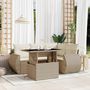 Voir la diapositive 1 : VIDAXL Salon de jardin avec coussins 5 pcs beige resine tressee