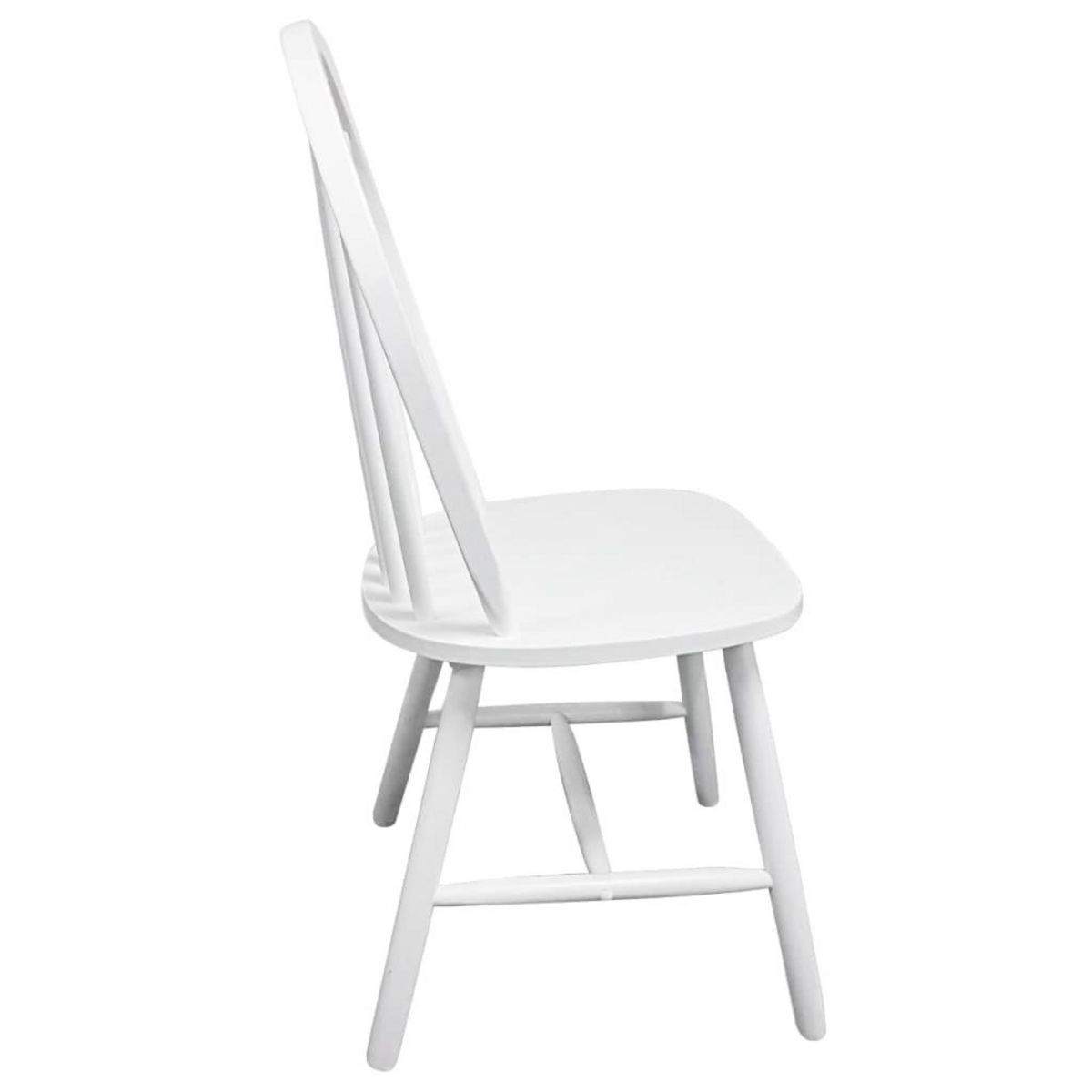 VIDAXL Chaises a manger lot de 2 blanc bois d'hevea solide