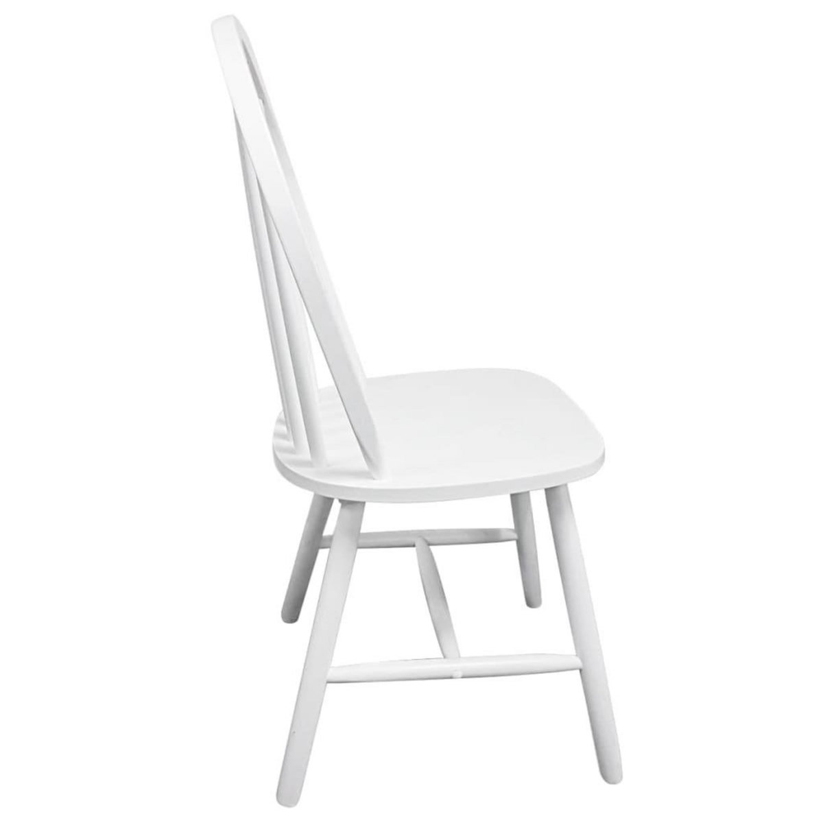 VIDAXL Chaises a manger lot de 2 blanc bois d'hevea solide