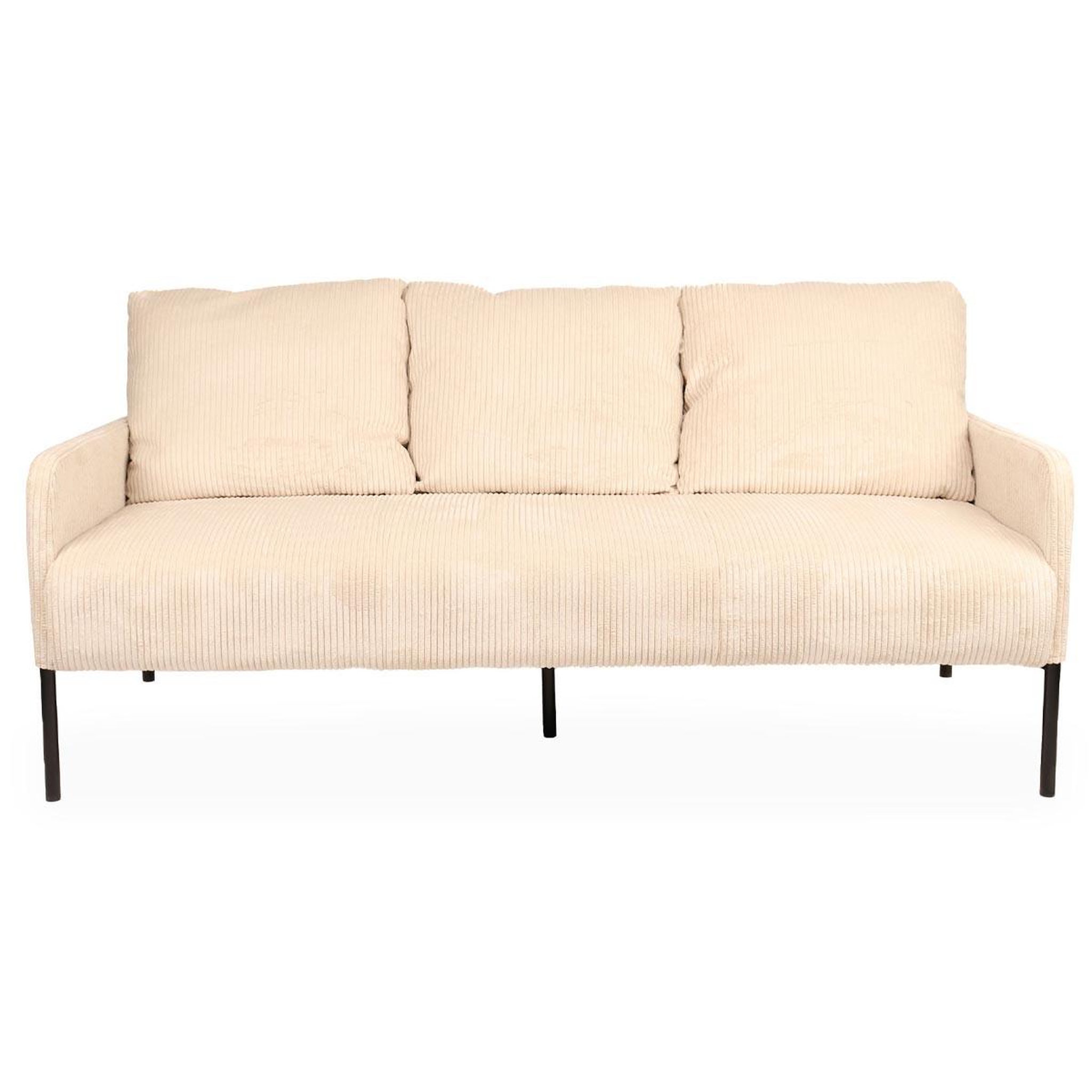 Voir la diapositive 2 : Paris Prix Canapé 3 places en velours côtelé  safia  171cm beige