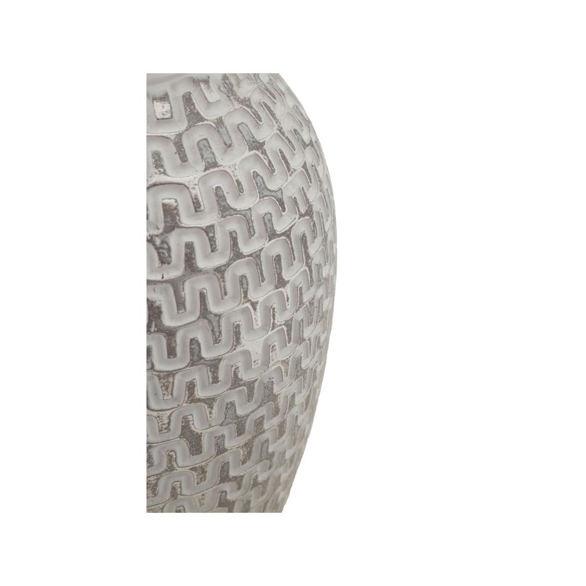 Voir la diapositive 3 : Paris Prix Vase déco en résine  wave  34cm blanc