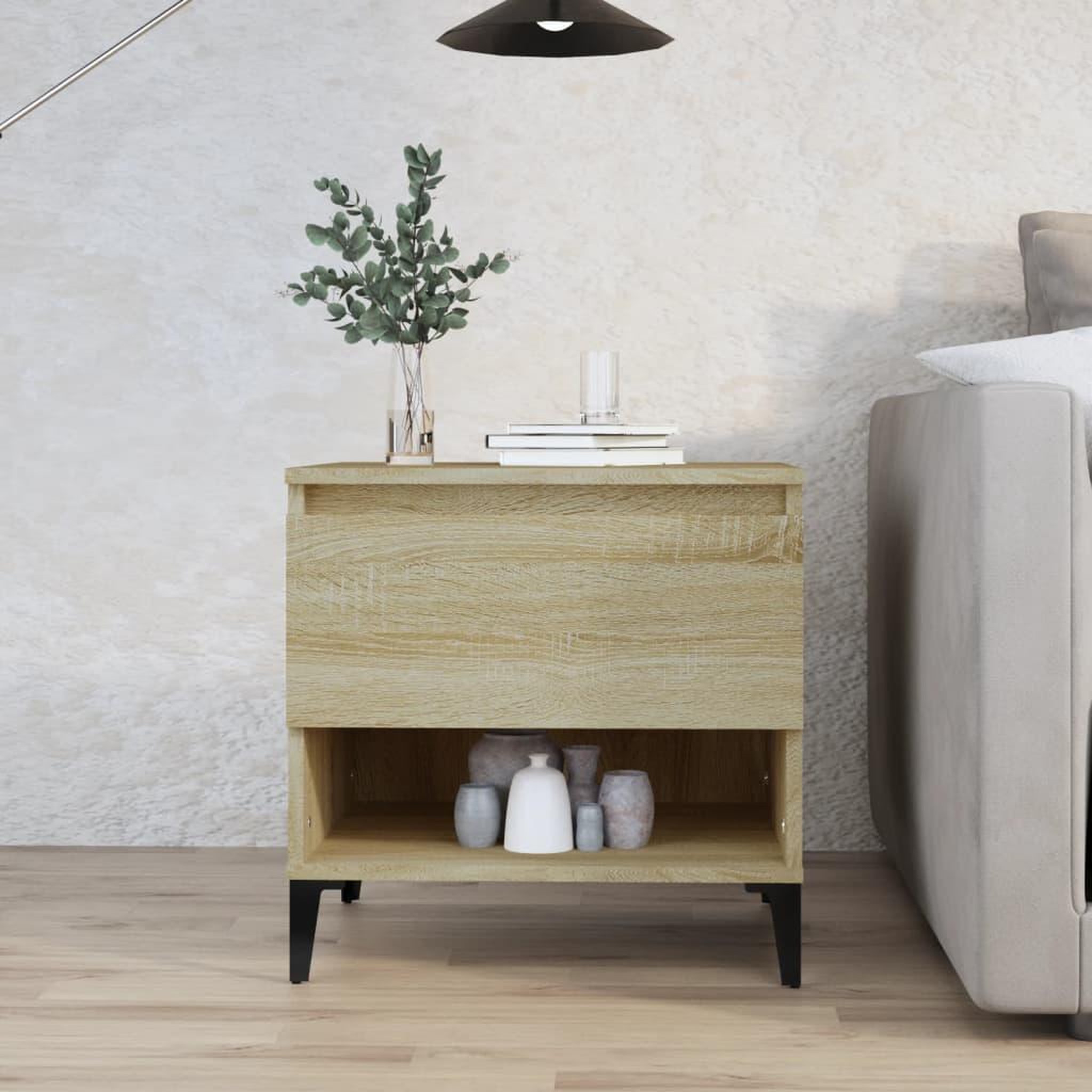 Voir la diapositive 1 : VIDAXL Table d'appoint Chene sonoma 50x46x50 cm Bois d'ingenierie