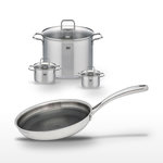 ELO Lot de 3 Faitouts Elo Relief Evolution 12/14/26cm et Poêle 24cm