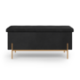 Voir la diapositive 3 : ID MARKET Banc coffre rangement LOUIS avec pieds métal doré 100 cm velours noir