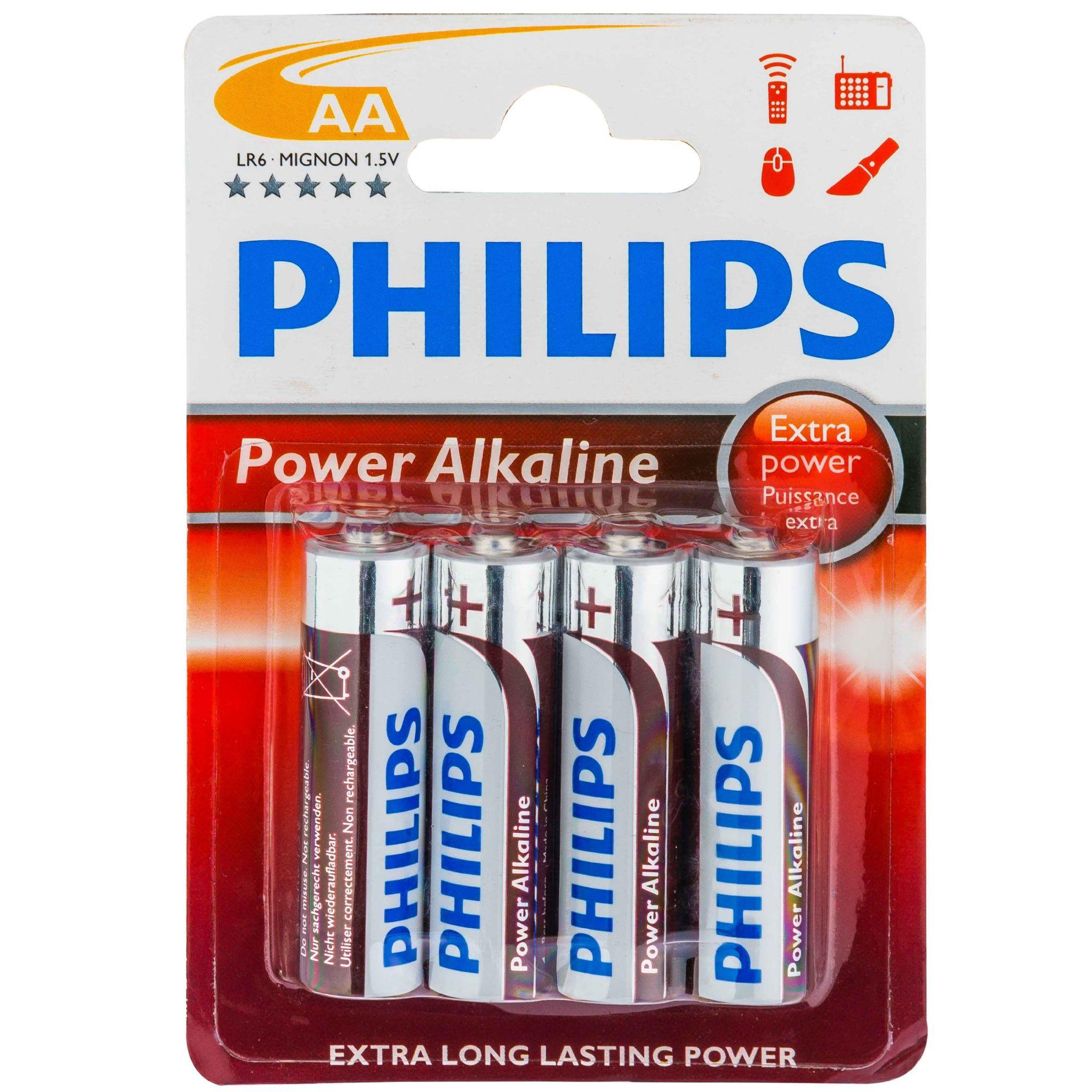 Voir la diapositive 2 : Philips Pile philips lr6  aa  alcaline 4pcs