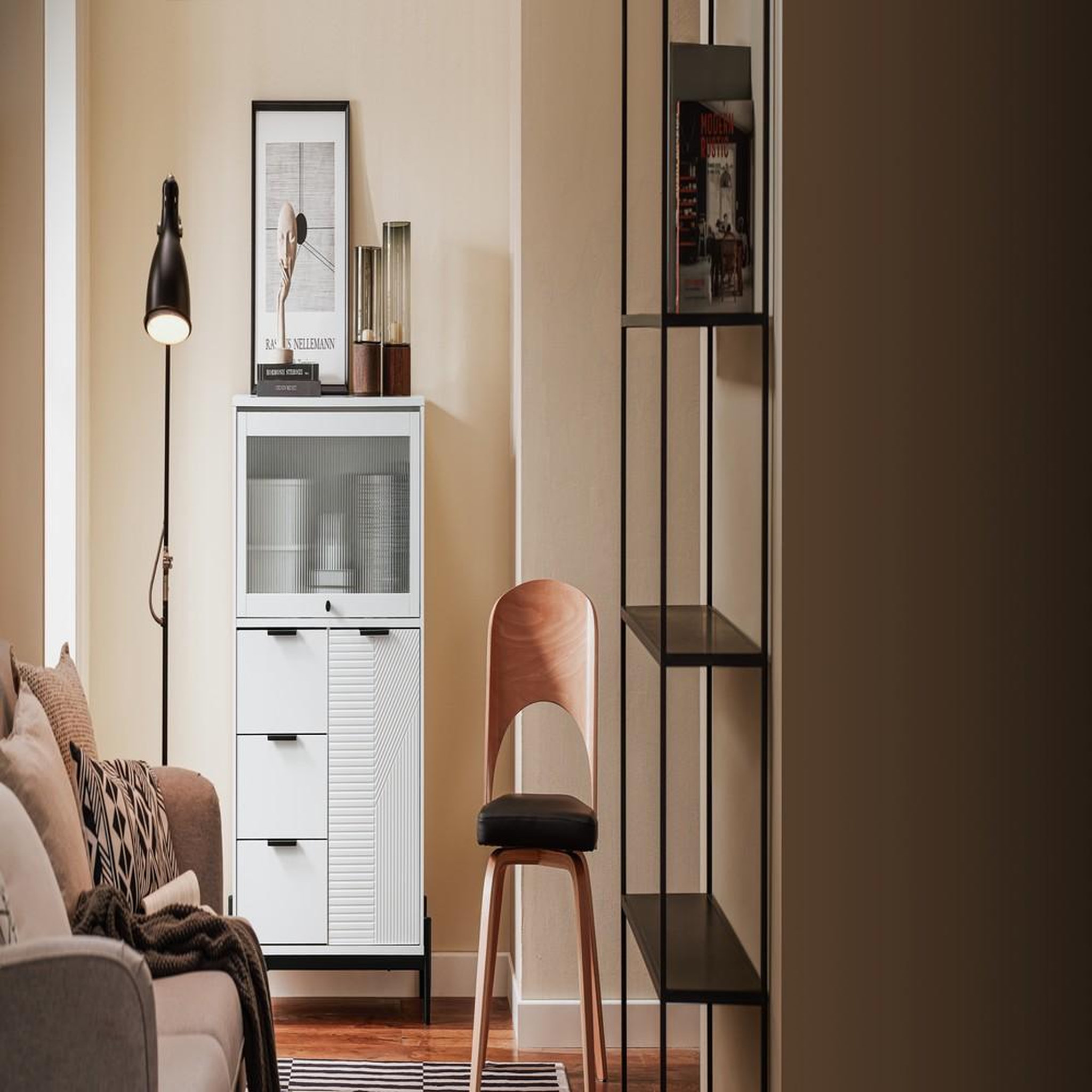 Voir la diapositive 2 : SOBUY SoBuy - Buffet Bas à trois tiroirs - Blanc - 86x40x108cm - Moderne - FSB94-W