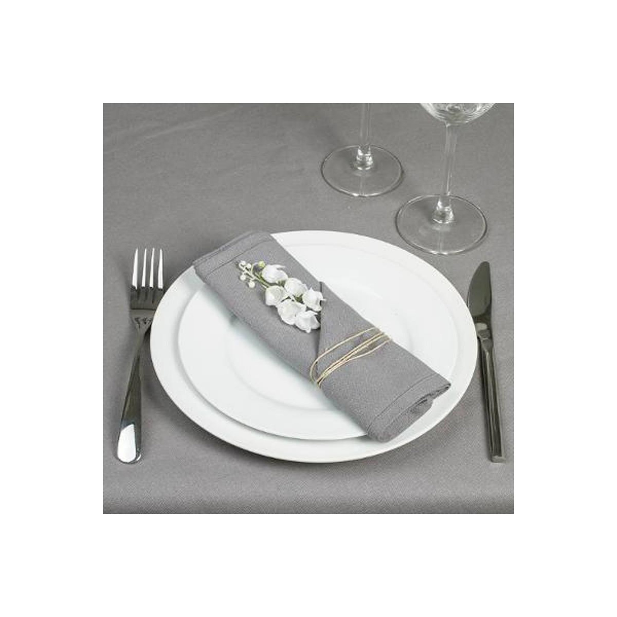 Voir la diapositive 3 : ATMOSPHERA Lot de 4 serviettes de table  coton  40x40cm gris clair