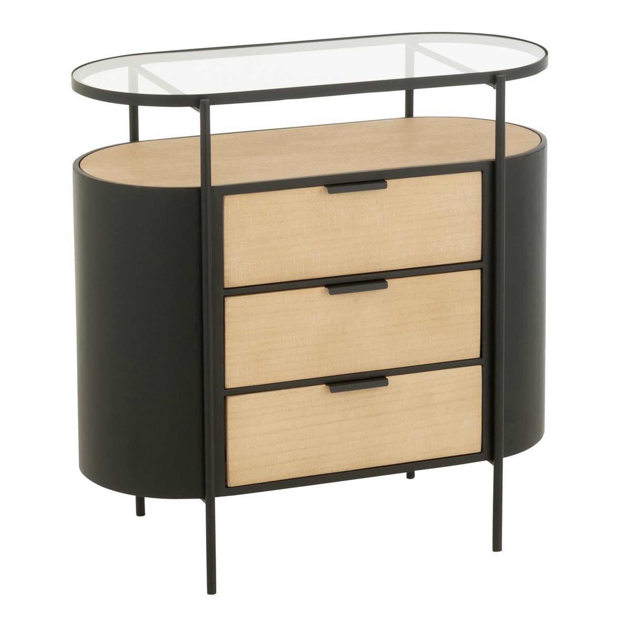 J-LINE Commode 3 tiroirs  bya  80cm naturel