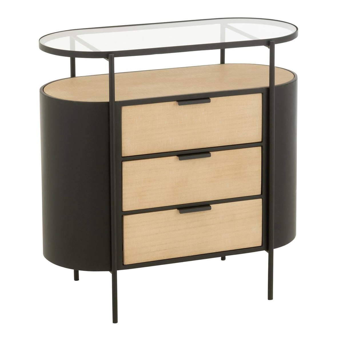 Paris Prix Commode 3 Tiroirs  Bya  80cm Naturel