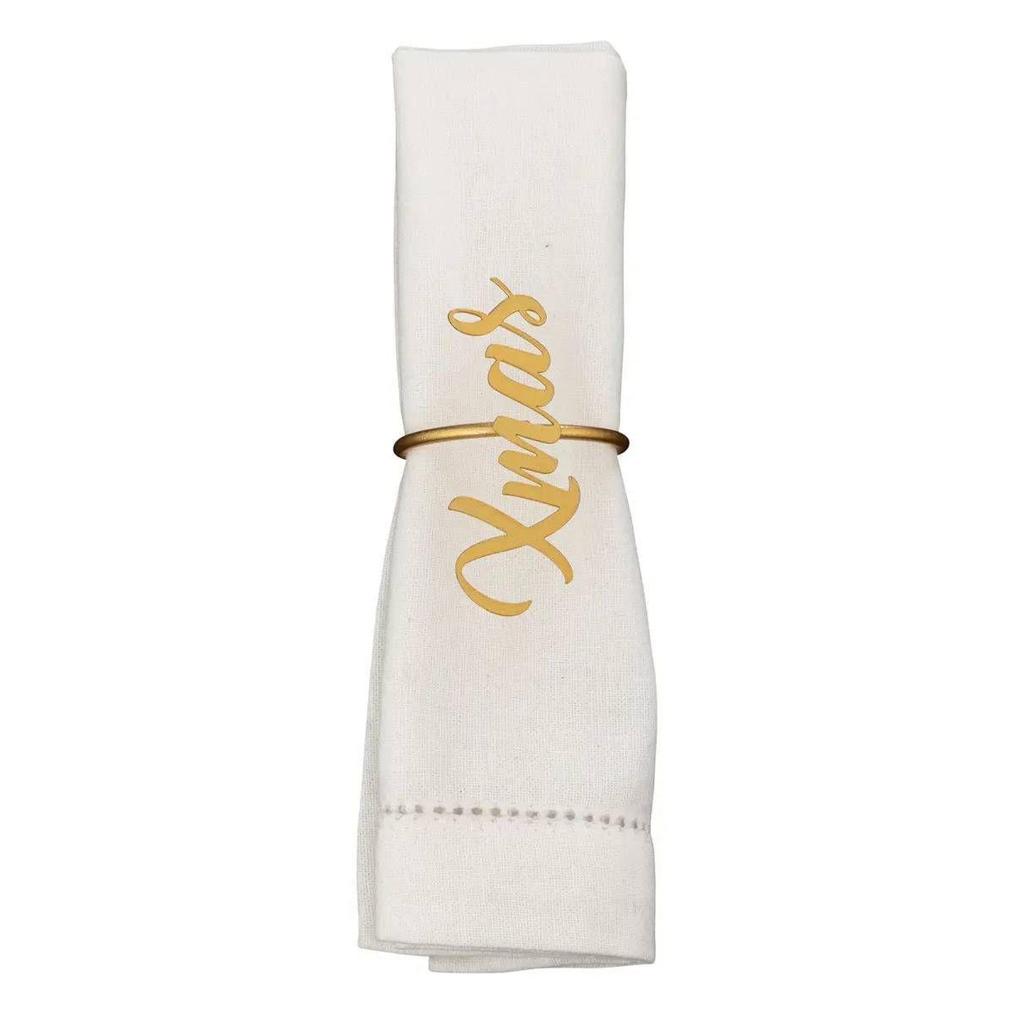 ATMOSPHERA Lot de 2 ronds de serviette  christmas  6cm or