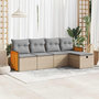 Voir la diapositive 1 : VIDAXL Salon de jardin avec coussins 5 pcs beige resine tressee