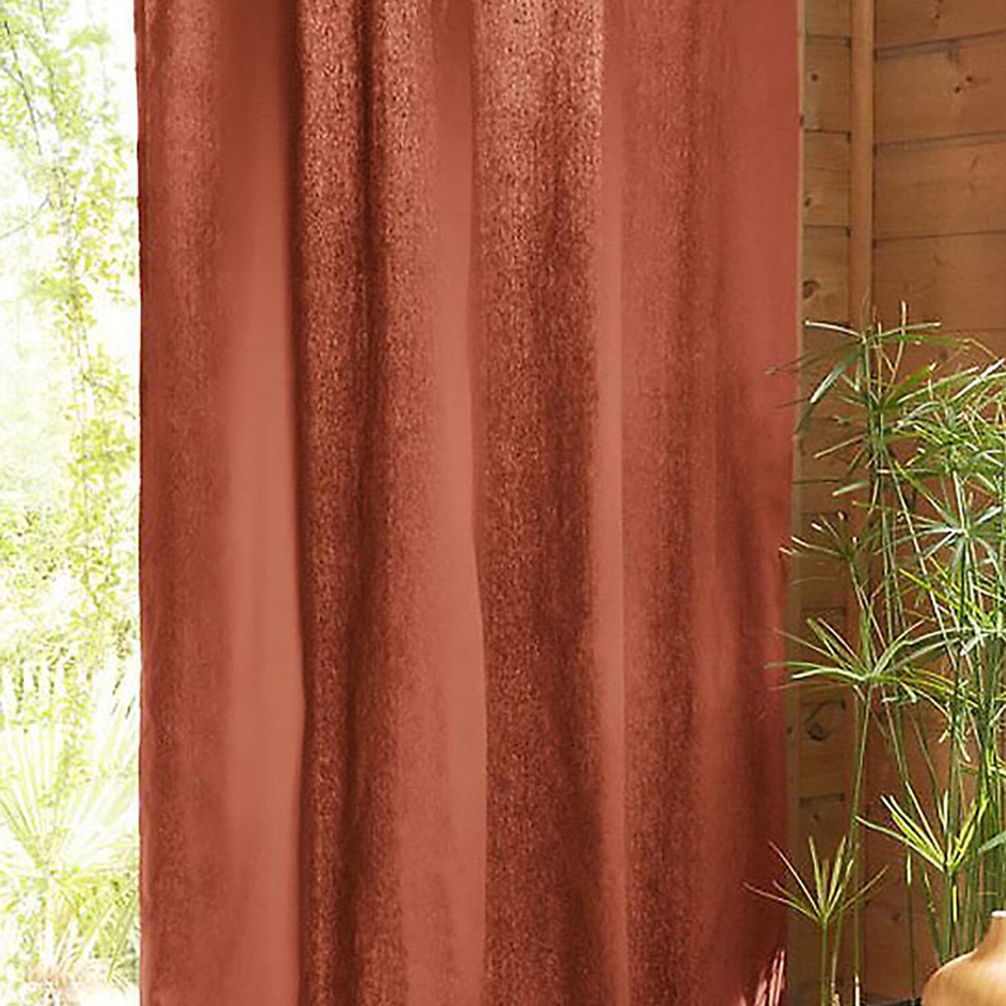 Voir la diapositive 3 : Home collection Rideau 100% coton uni