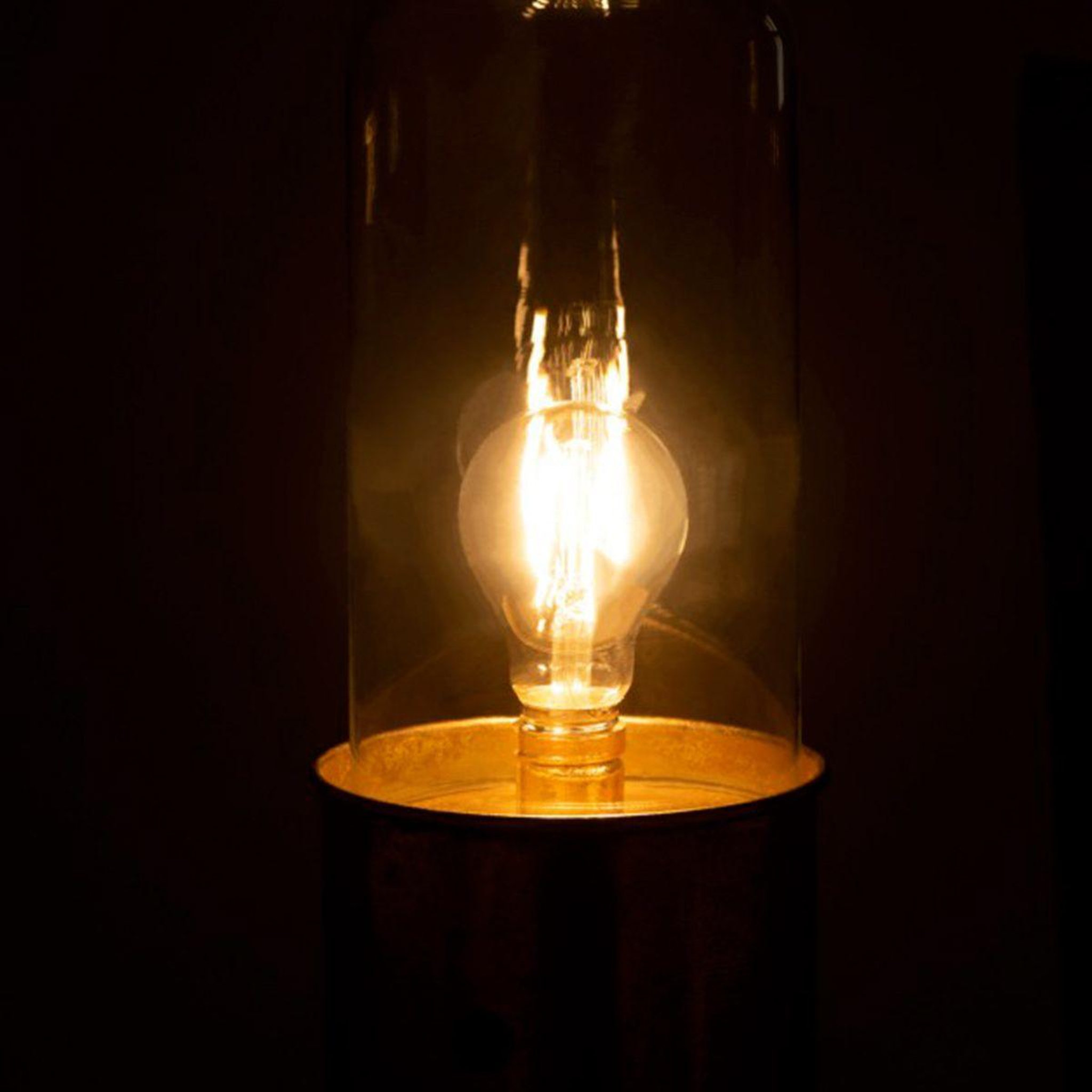 Voir la diapositive 3 : J-LINE Lampe à Poser Design en Verre  Bulb  34cm Or