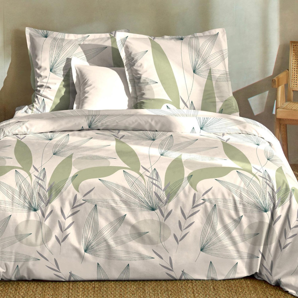 Home collection Parure housse de couette 100% coton 57 fils dune