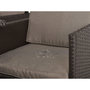 Voir la diapositive 4 : BEST MOBILIER Tao - salon de jardin encastrable 10 places - résine tressée marron - coussins taupe - plateau en verre + housse de protection