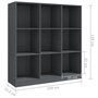 Voir la diapositive 6 : VIDAXL Bibliotheque/Separateur de piece Gris 104x33,5x110cm Pin massif