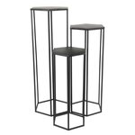 The Home Deco Factory Lot de 3 sellettes gigognes métal noir