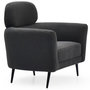 Voir la diapositive 3 : Paris Prix Fauteuil Design Bouclette  Damien  86cm Gris Foncé