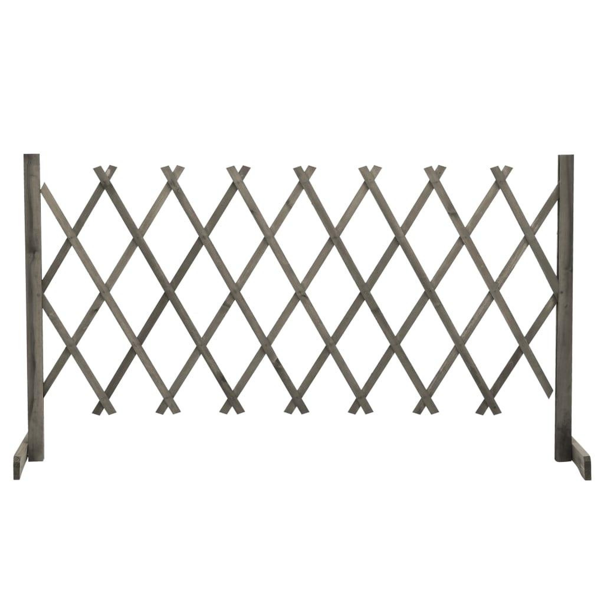 Voir la diapositive 1 : VIDAXL Cloture en treillis de jardin Gris 150x80 cm Bois de sapin