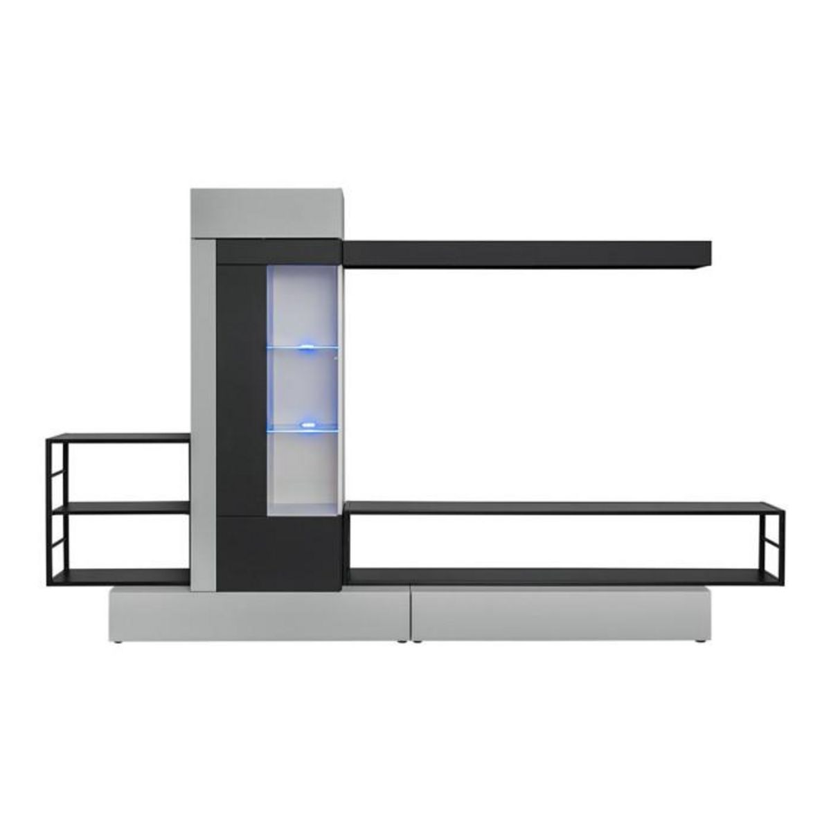 Paris Prix Ensemble Meuble TV  Rebel  300cm Gris & Noir