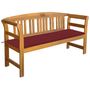 Voir la diapositive 1 : VIDAXL Banc de jardin avec coussin 157 cm Bois d'acacia massif