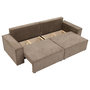 Voir la diapositive 3 : BEST MOBILIER Cezanne - canapé droit 3 places convertible avec coffre en tissu texturé