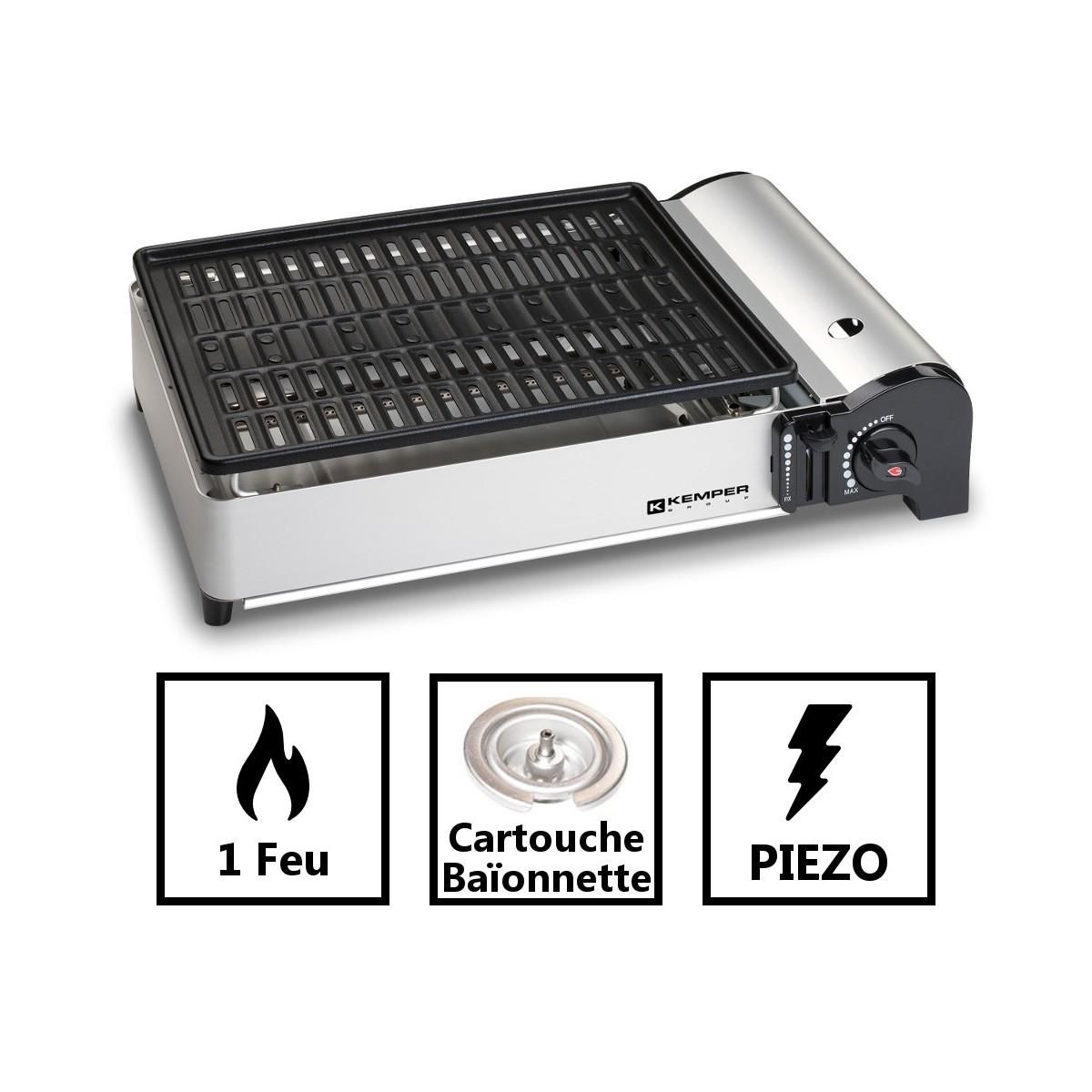 Kemper Mini barbecue gaz avec housse - 104997