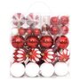VIDAXL Ensemble de boules de Noël 64 pcs Rouge et blanc