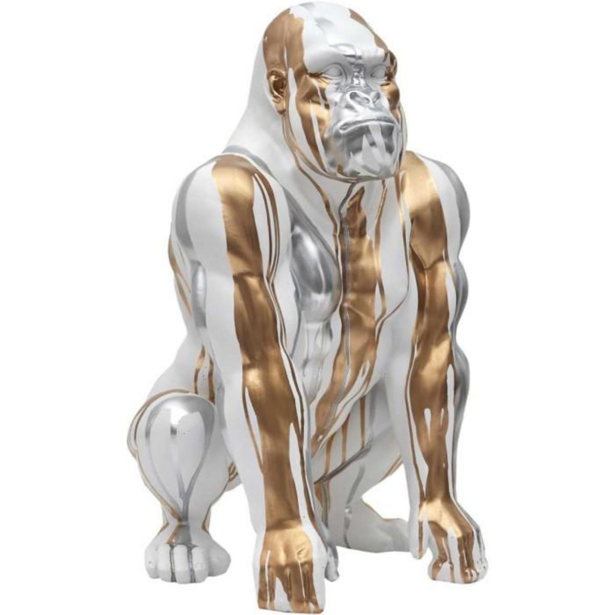 Paris Prix Statuette Déco Gorille  Coulure  45cm Blanc