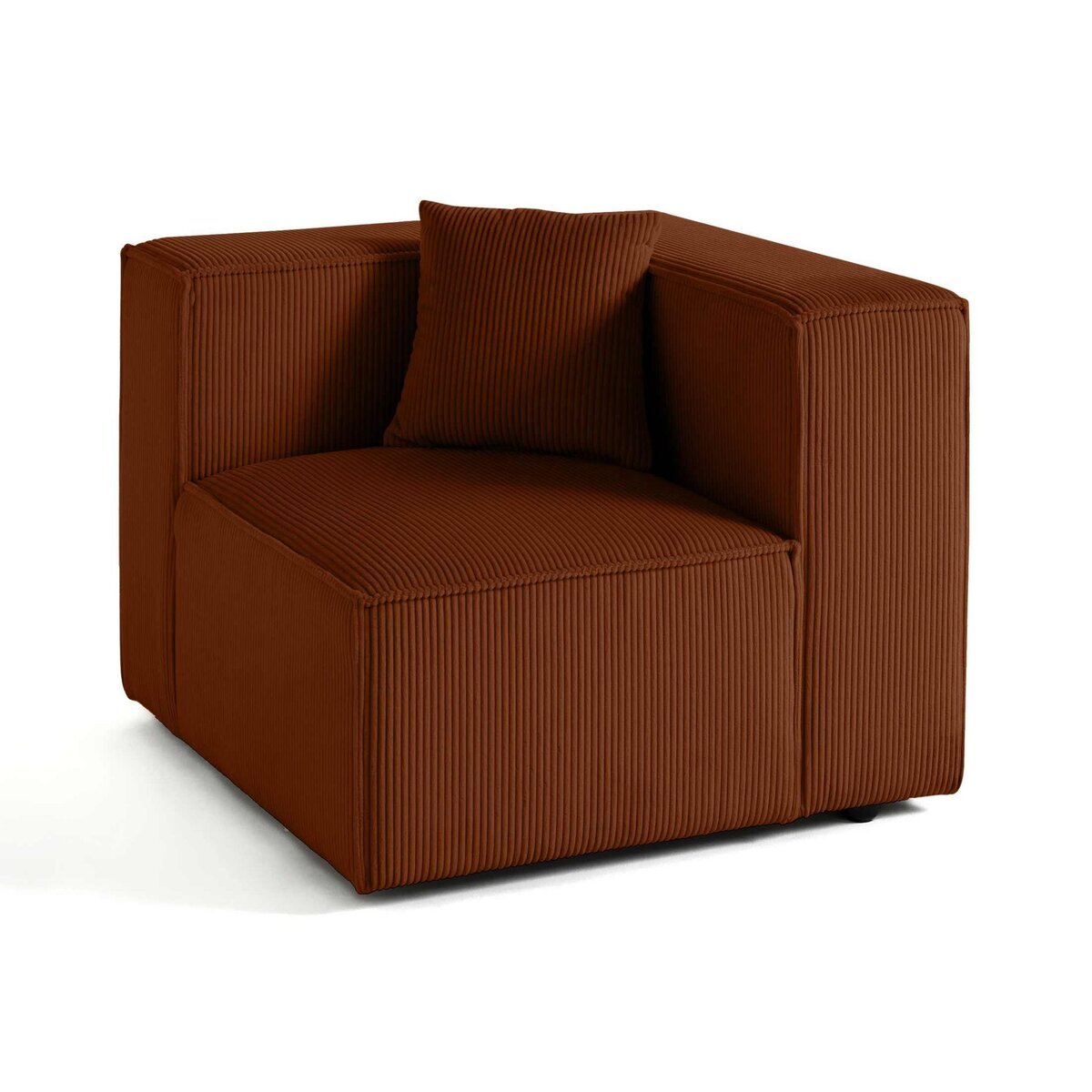 LISA DESIGN Arty - module d'assise droit - en velours côtelé