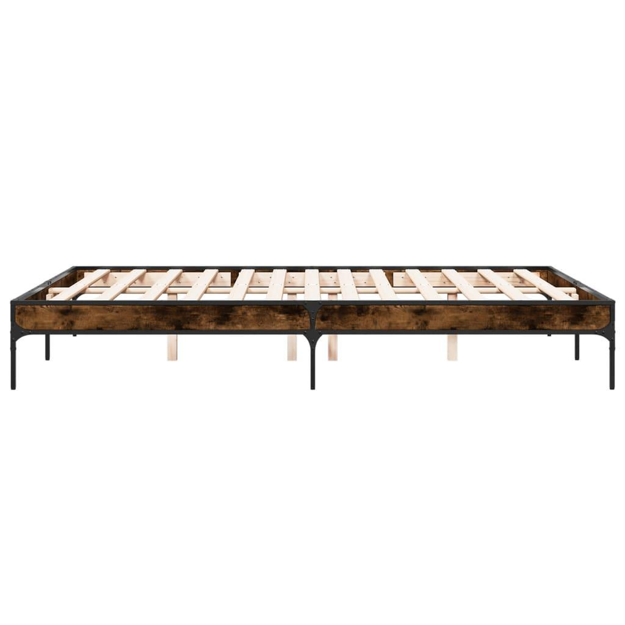 Voir la diapositive 5 : VIDAXL Cadre de lit sans matelas chene fume 150x200 cm