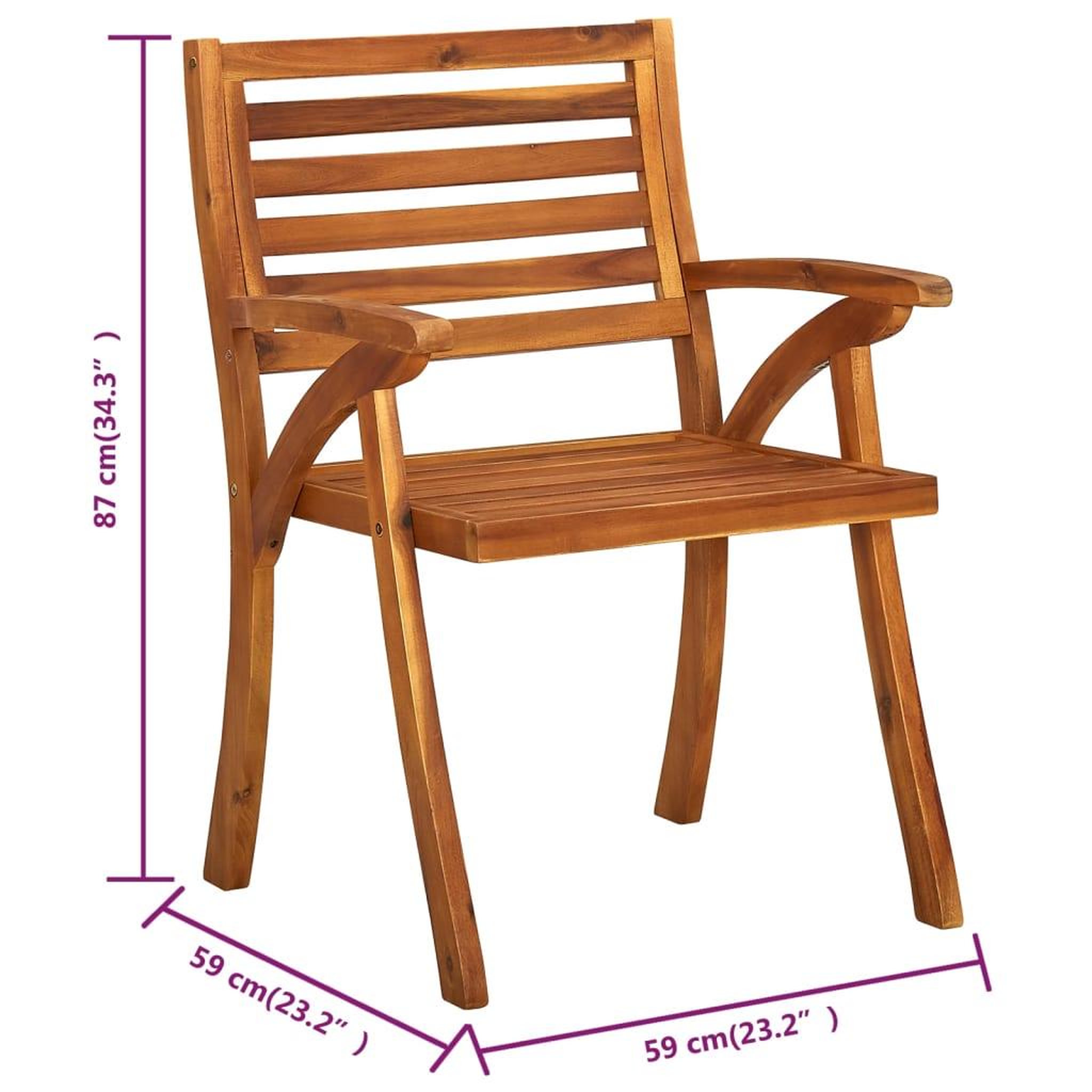 Voir la diapositive 6 : VIDAXL Chaises de jardin avec coussins lot de 4 Bois de teck solide