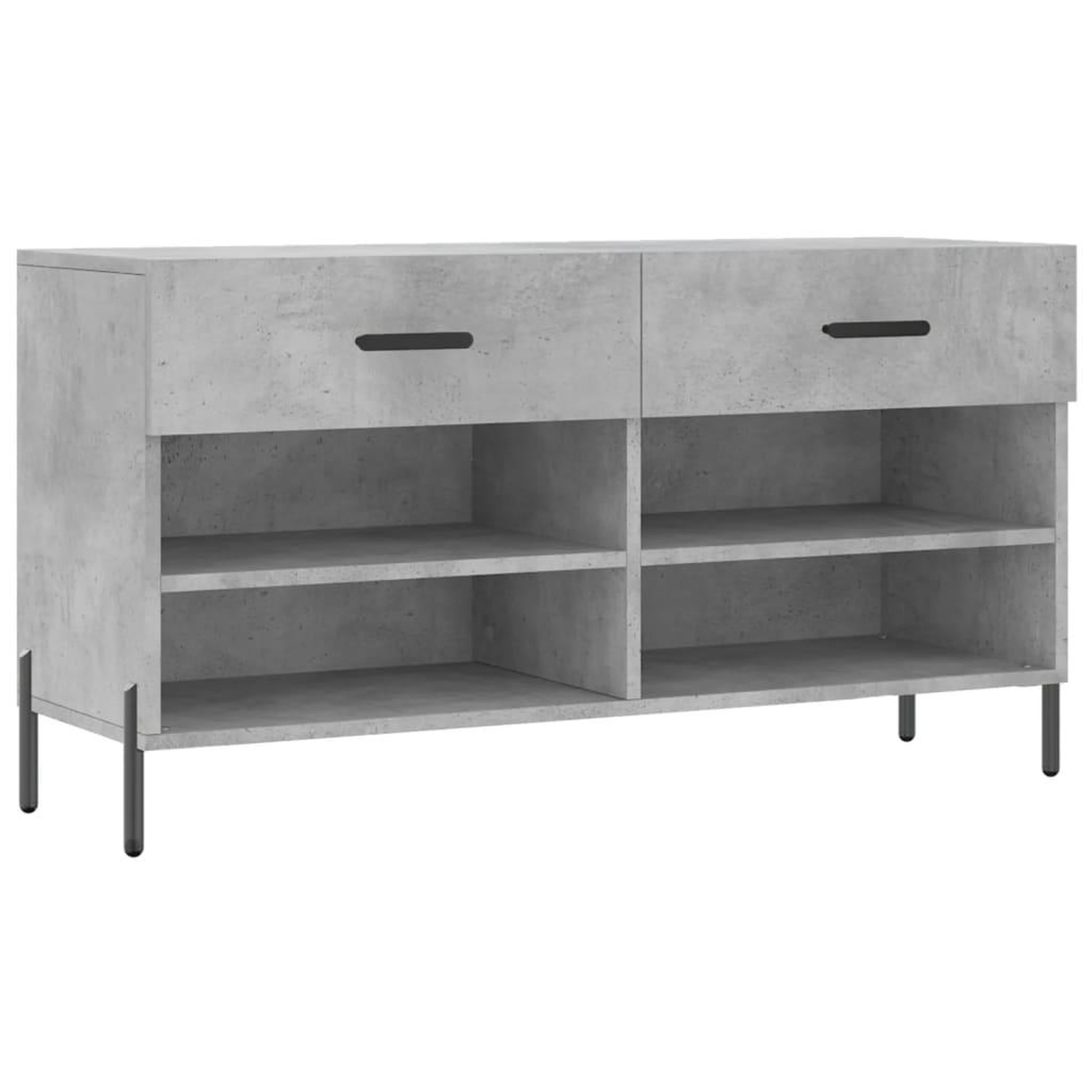 Voir la diapositive 2 : VIDAXL Banc a chaussures gris beton 102x35x55 cm bois d'ingenierie